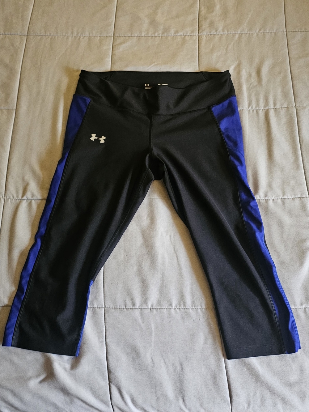 Under Armour Black and Royal Blue Capri Leggings - Womens